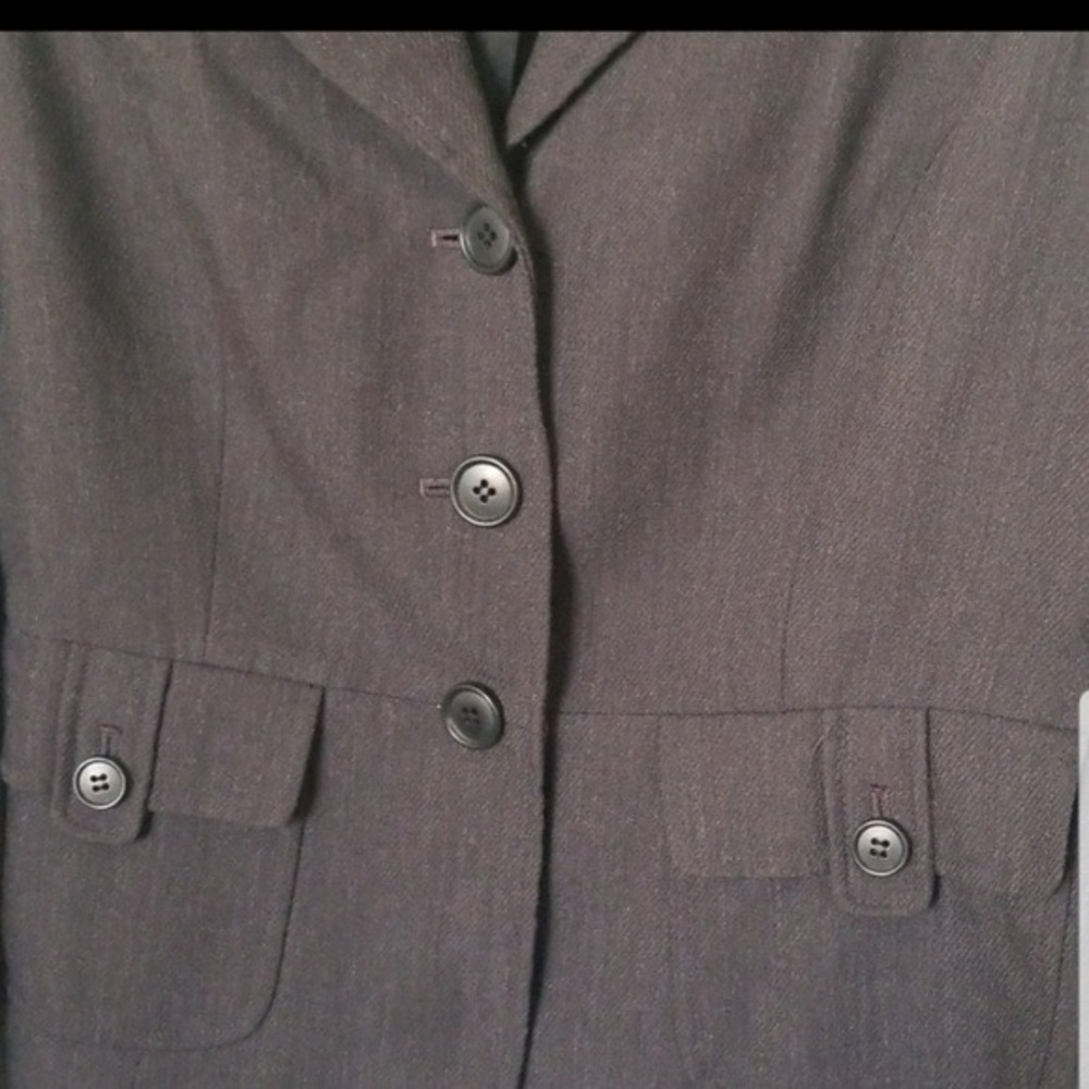 Loft Office Career Basic Neutral Gray Wool Blend … - image 3